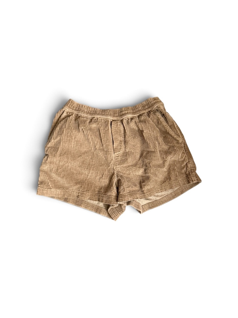 aerie Tan Ribbed Elastic-Waist Athletic Shorts
